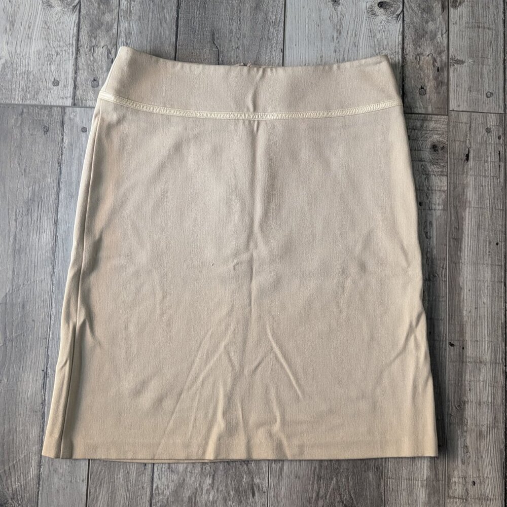bebe, Pencil Skirt, Faux Leather Trim, Stretch, Size 4